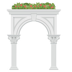Obraz premium Clean and modern vector wedding arch floral decoration vector illustration design element