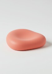 Coral Beanbag Chair on White Background