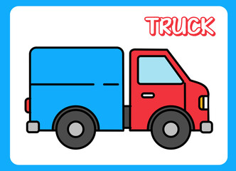 truck in cartoon design graphics illustration icon isolated flat vector