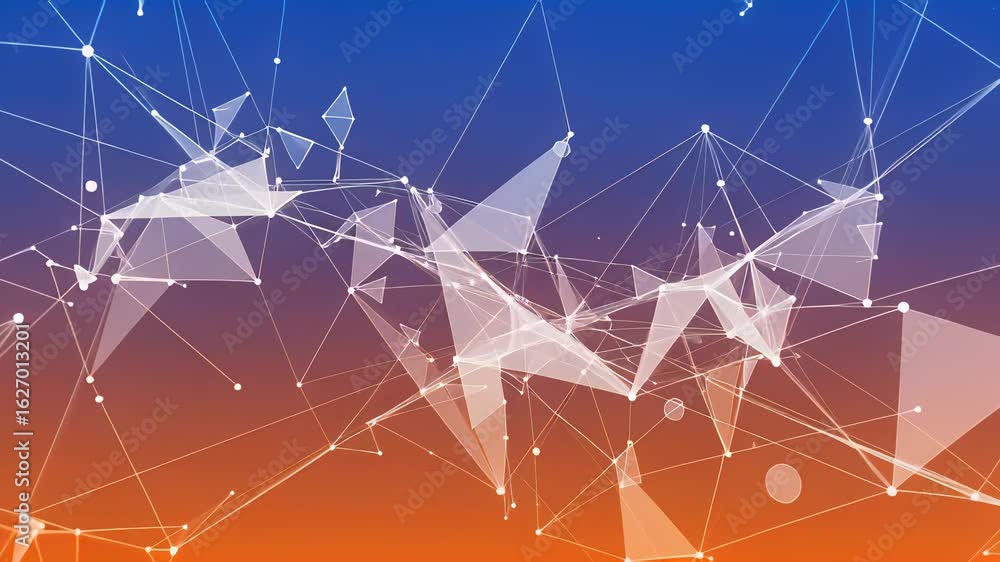 Poster dynamic zoom-in on vibrant abstract technology network showcasing connections and movement