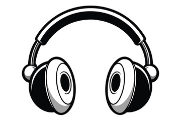 Stylish black and white headphones present a modern and sleek audio listening experience