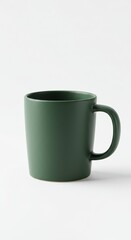 Obraz premium Dark Green Ceramic Mug on White Surface