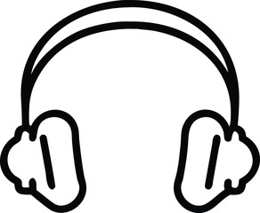 Over ear style headphones depicted with a minimalist and bold line art style