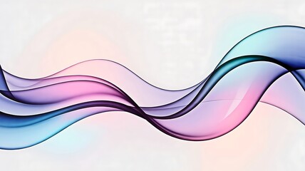 Abstract pastel wave pattern flowing gracefully against a white background perfect for modern design projects and creative presentations showcasing a smooth gradient effect