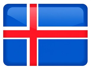 Obraz premium Icelandic flag, glossy button