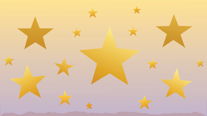 shimmering gold stars on soft winter gradient vector background