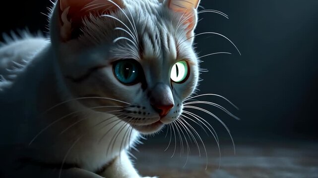 Cat anatomy, skeletal structure, muscular detail. Feline form. Muscles contract during movement. Whiskers detect subtle changes. Bone health supports mobility.