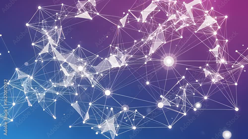 Poster explore a vibrant network of interconnected technology illuminating the future of innovation and com