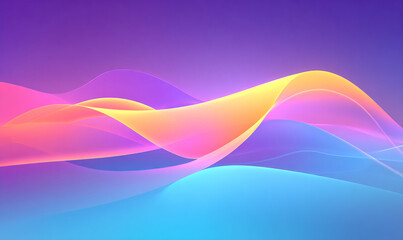 Soft glowing pastel waves flowing across digital surface