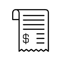 Invoice receipt bill dollar sign icon vector illustration for financial accounting payment