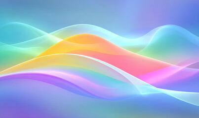 Fototapeta premium Soft glowing pastel waves flowing across digital surface