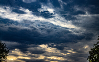 storm clouds at sunset
