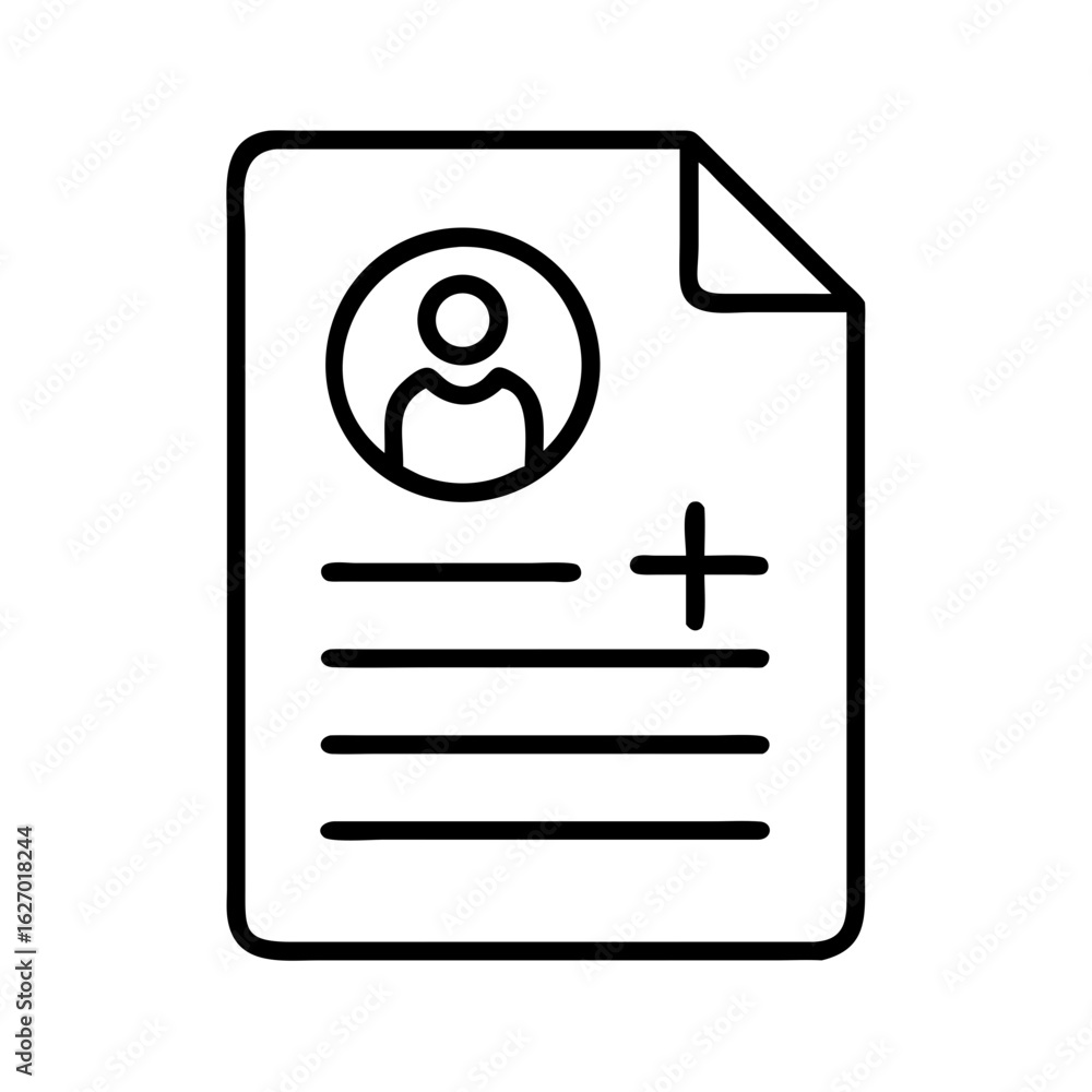 Poster profile document user data information add new account details form application file paper