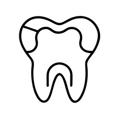 Tooth decay dental caries illustration for dentistry oral hygiene and health problems concept