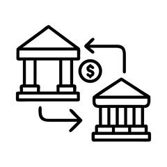 Bank transfer icon vector illustration concept for financial transaction and money exchange service