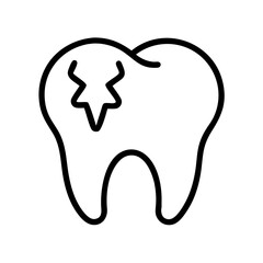 Obraz premium Tooth decay dental caries cavity problem oral health care dentistry treatment icon vector design
