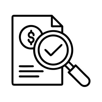 Financial audit checklist with magnifying glass for business accounting and compliance review