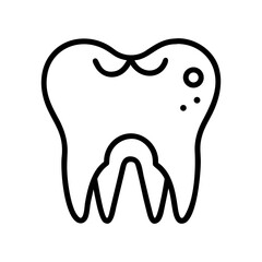 Tooth decay dental care cavity prevention oral hygiene healthy teeth dentist dentistry outline icon