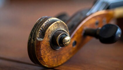 Close-up of Violin Scroll