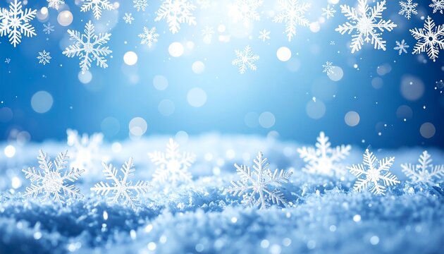 Winter wonderland scene with falling snowflakes (1)