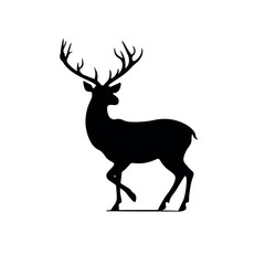 Clean and modern vector  black deer silhouette vector graphic illustration wildlife animal art