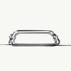 Serving tray drawn in minimalistic style with simple lines  