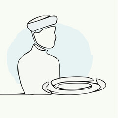 Man serving Chinese tea ceremony on serving tray in minimal style  