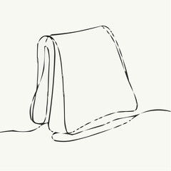 Tea towel in minimalist line art style on neutral background  