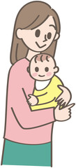 赤ちゃんを抱っこする人