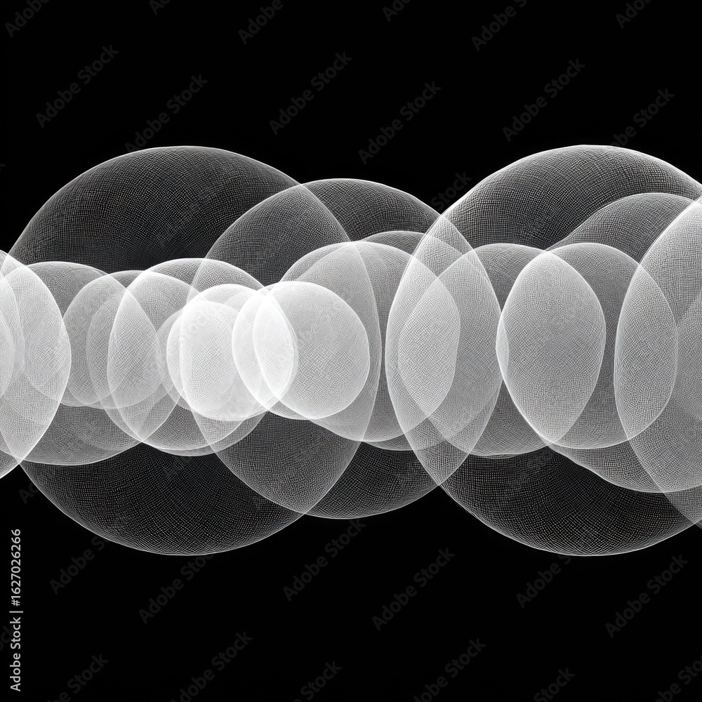 Poster abstract circles in a flowing sequence