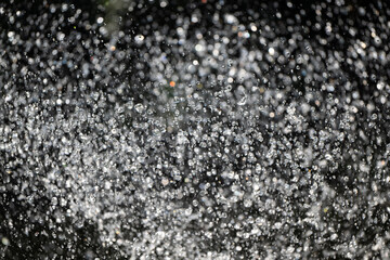 Close-Up of Water Droplets from Fountain – Splashing Water Photography