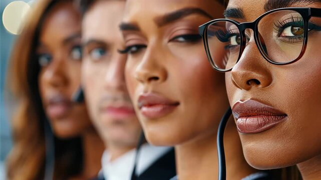 Professional Workforce: Capturing the essence of a dedicated workforce, this image highlights a diverse team of professionals in a modern office environment.