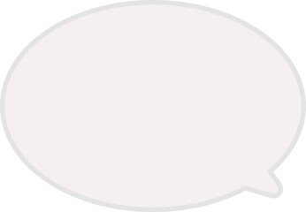 グレーの縁取りに薄いピンクのテキストスペースのあるふきだし。