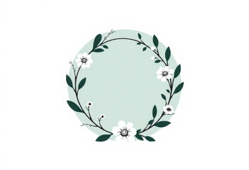 Estrutura circular verde com flores.