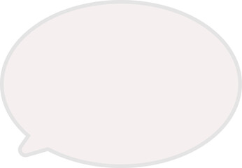 グレーの縁取りに薄いピンクのテキストスペースのあるふきだし。