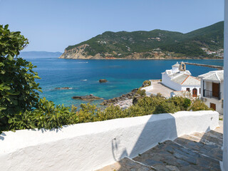 Panorama of Skopelos town, Sporades, Thessaly, Greece