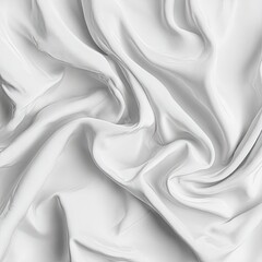 Obraz premium Close-up of smooth, white fabric draped in swirling folds