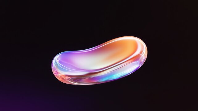 Vibrant iridescent holographic blob on dark background for modern design