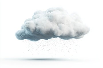 Cloud floating in white space depicting rain and sustainability concepts