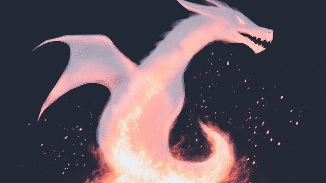 Mystical molten lava dragon in fiery motion - dynamic fantasy concept art for creative inspiration - Powered by Adobe