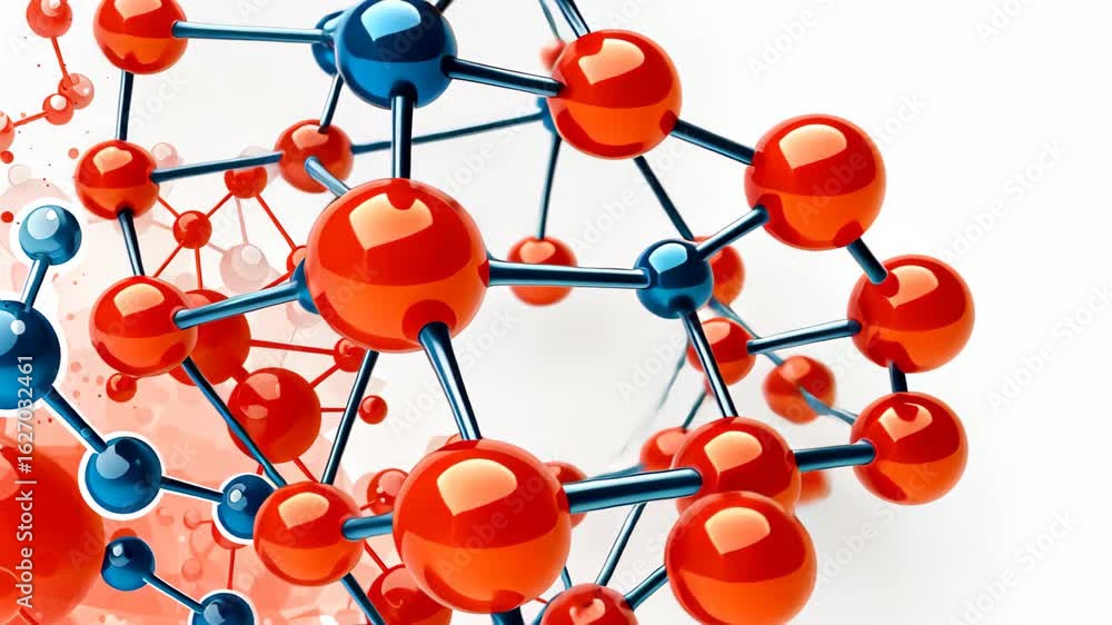Poster molecular nexus: intricate molecular structures in a dynamic composition of interconnected spheres, 
