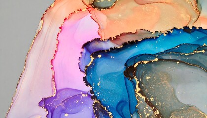 Obraz premium Abstract fluid art display of blended colors