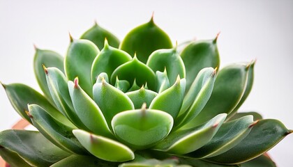 Fototapeta premium close up of a lush green succulent plant with a white background