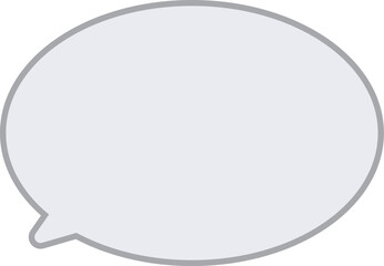 濃いグレーの縁取りに、薄いグレーのべた塗の吹き出し。楕円形で使いやすい。