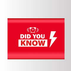 Did You Know banner Red flat sale website poster and banner creative sale design