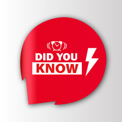 Did You Know banner Red flat sale website poster and banner creative sale design