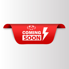 Coming Soon banner Red flat sale website poster and banner creative sale design