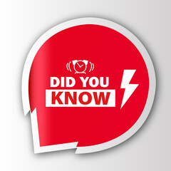 Did You Know banner Red flat sale website poster and banner creative sale design