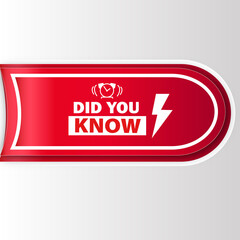 Did You Know banner Red flat sale website poster and banner creative sale design