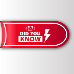 Did You Know banner Red flat sale website poster and banner creative sale design